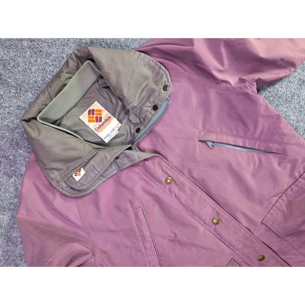 Vintage 80s Columbia Gore-Tex Jacket Womens Medium Purple Mauve Parka Coat